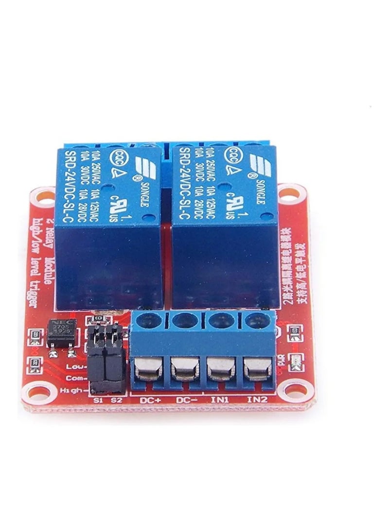 وحدة ريلي 24 فولت DC ذات قناة 2 مع محفز Optocoupler عالي / منخفض المستوى - Image 4