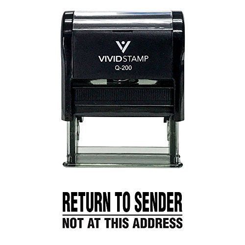 Vivid Stamp Return to Sender Not at This Address Self Inking Rubber Stamp (Red Ink) - Medium - Image 2