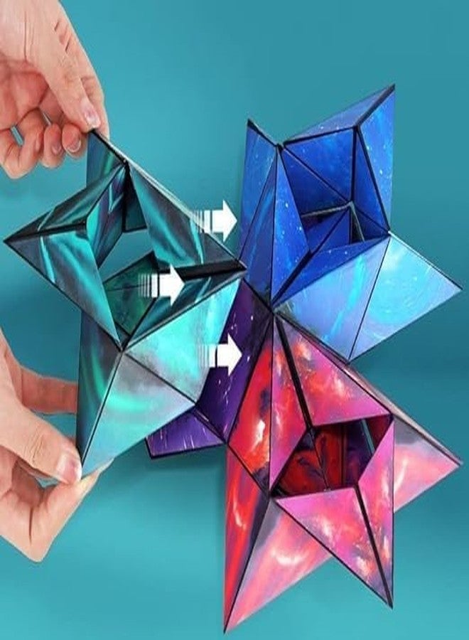 vintak Shape Shifting Box 3D Cube Transforming Puzzle Cube for Kids and Adults Brain Training Speed Cube Sky Color Plastic Material - Image 2