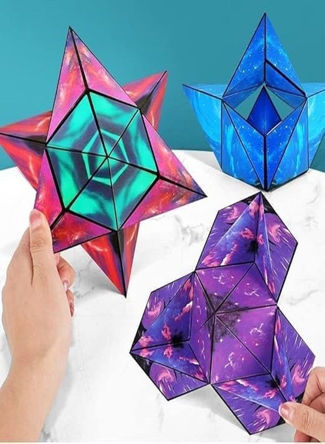 vintak Shape Shifting Box 3D Cube Transforming Puzzle Cube for Kids and Adults Brain Training Speed Cube Sky Color Plastic Material - Image 4