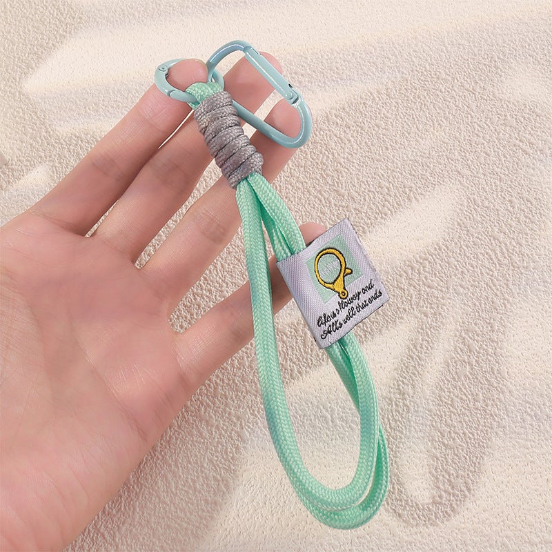 Colorful Braided Short Wrist Strap Keychain - Image 2