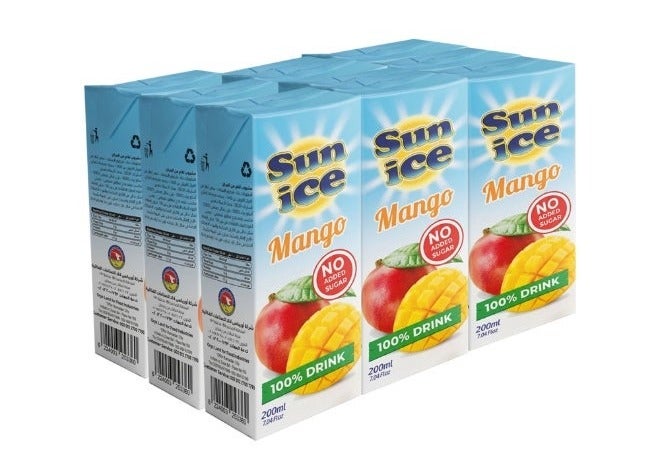 Sun Ice Mango Drink 100% No Added Sugar – 9 x 200ml Pack