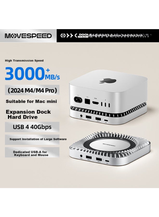 MOVESPEED Move Speed 1tb Portable Solid State Drive For Mac Mini M4 Expansion Dock Hard Drive 40g Transmission Ssd Portable External Hard Drive Expansion Cooling Usb Dock - Image 1