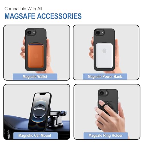 CEDO Magfit Backcover for iPhone 16e / iPhone 17e (6.1 inch) | Mag-Safe Wireless Charging | Designed with Magnetic Lock Shockproof Phone Bumper Transparent Back Case Cover (Black) - Image 4