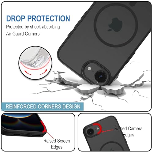 CEDO Magfit Backcover for iPhone 16e / iPhone 17e (6.1 inch) | Mag-Safe Wireless Charging | Designed with Magnetic Lock Shockproof Phone Bumper Transparent Back Case Cover (Black) - Image 5