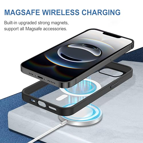 CEDO Magfit Backcover for iPhone 16e / iPhone 17e (6.1 inch) | Mag-Safe Wireless Charging | Designed with Magnetic Lock Shockproof Phone Bumper Transparent Back Case Cover (Black) - Image 3