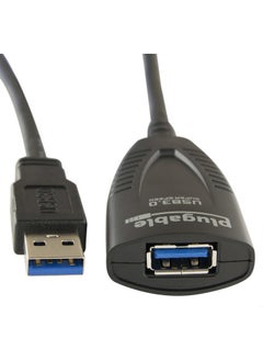 Plugable 5 Meter (16 Foot) USB 3.0 Active Extension Cable with AC Power Adapter, Back-Voltage Protection and Driverless Technology  - Image 1
