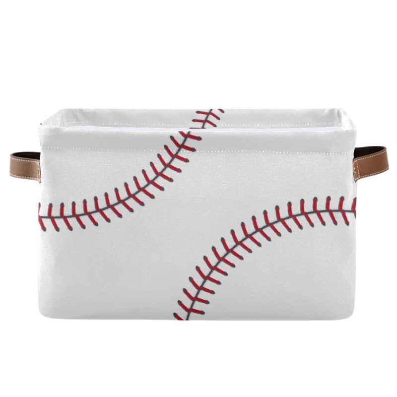 XUWU Storage Basket Bin Baseball Organizer Basket Collapsible Shelf Basket Cube with handle for Nursery Bedroom Bathroom - Image 2