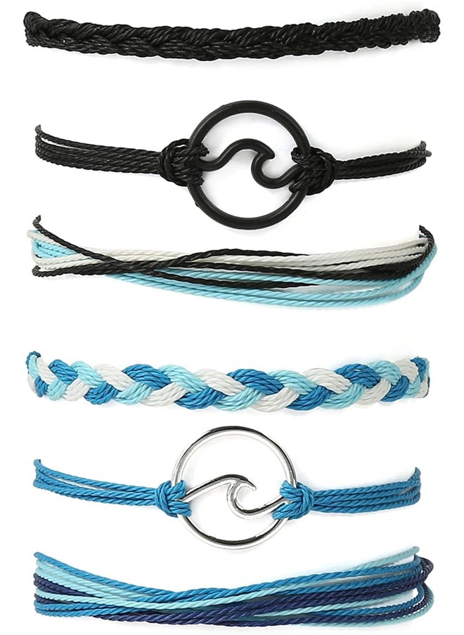 Generic - Boho Braided Rope Visco Bracelets Set, Braided String Bracelets - Image 1