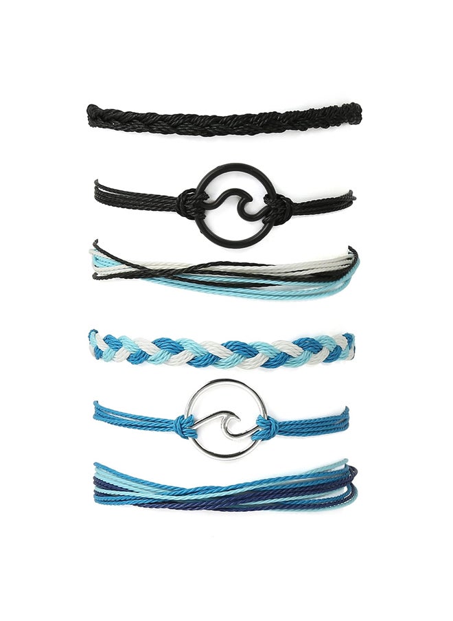 Generic - Boho Braided Rope Visco Bracelets Set, Braided String Bracelets - Image 1