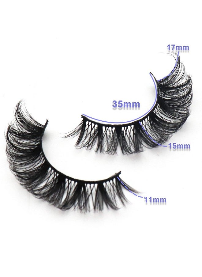 Russian Strip Lashes Dd Curl False Eyelashes Fluffy Wispy Faux Mink Lashes 10 Pairs Pack (D07)