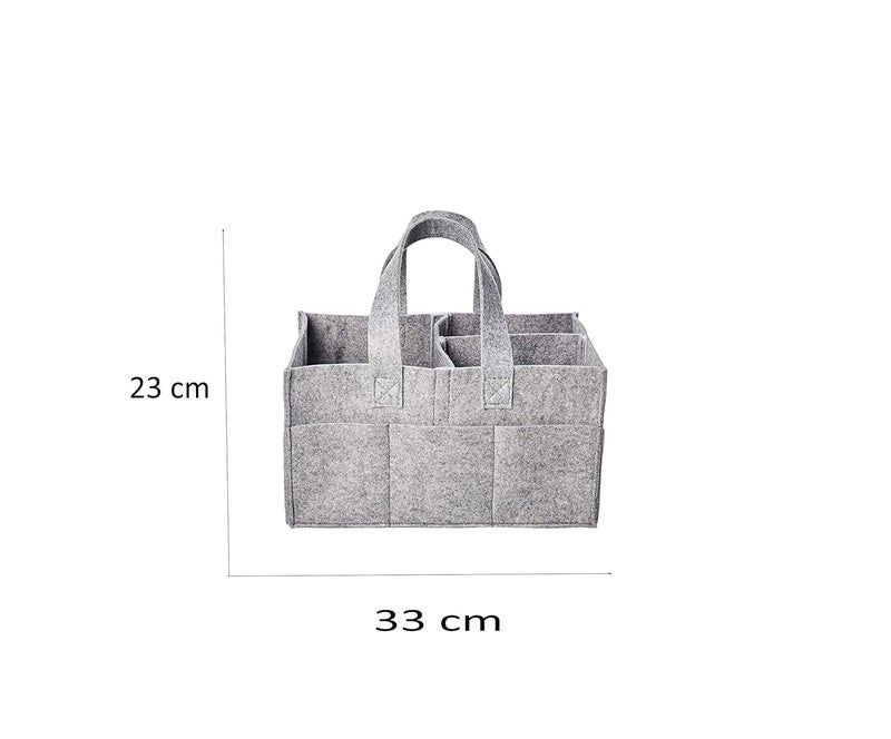 OON Cute Diaper Caddy Bag For Smart Mothers Baby Organizers Wipes Felt Storage, Nursery, Foldable And Portable (Large || Dark Greybaby Products) - Image 4