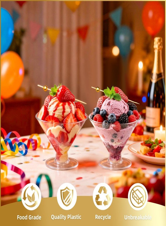 RYTOXILO 100 PCS Plastic Martini Glasses Disposable, 5oz Clear Martini Plastic Glasses with Cocktail Picks, Unbreakable Mini Cocktail Cups for Weddings Party - Image 4