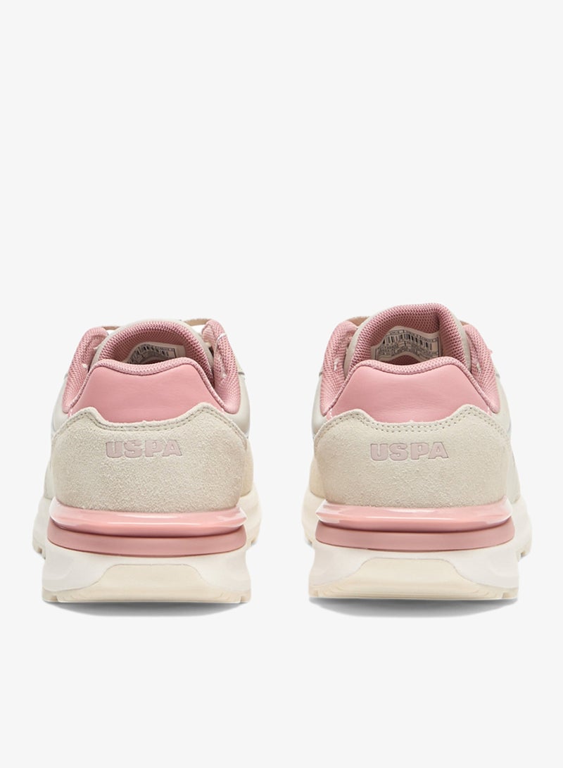 يو اس بولو اسن سنيكرز نسائي بيج خفيف بتصميم أنيق ولمسات وردية ناعمة، أحذية كاجوال مريحة للاستخدام اليومي - Image 4