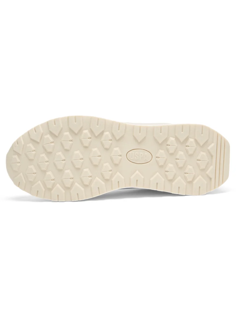 U.S. Polo Assn. Women's Lightweight Beige Sneakers - Elegant Design with Soft Pink Accents, Comfortable Casual Shoes for Everyday Wear
