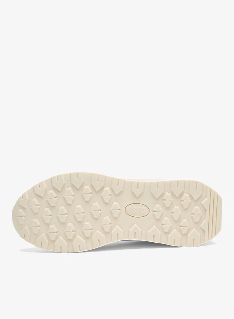 U.S. Polo Assn. Beige/Pink Women's Lightweight Shoes Beige Sneakers - Elegant Design with Soft Pink Accents Shoes, Comfortable Casual Shoes for Everyday Wear for Women | Best Price UAE