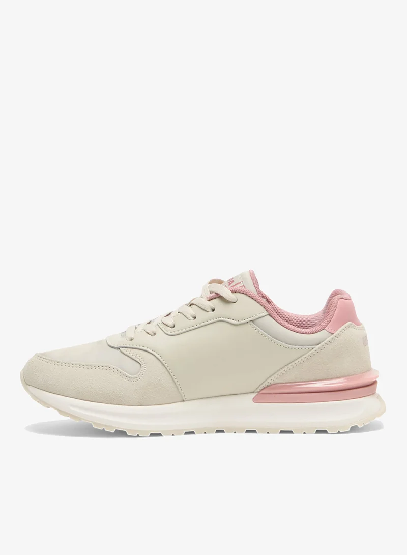U.S. Polo Assn. Beige/Pink Women's Lightweight Shoes Beige Sneakers - Elegant Design with Soft Pink Accents Shoes, Comfortable Casual Shoes for Everyday Wear for Women | Best Price UAE