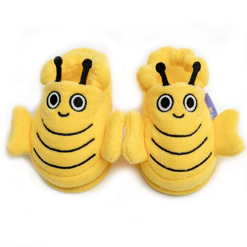 Toddler Slippers, 18cm 100% Cotton, Kids Indoor Slippers, Non-Slip Soft Sole, Slip-On Lightweight, Breathable, Ideal for Home, Bath, Indoor Use, BuzzyBee Design, For Boys and Girls, 2-4 Years Old - Image 2