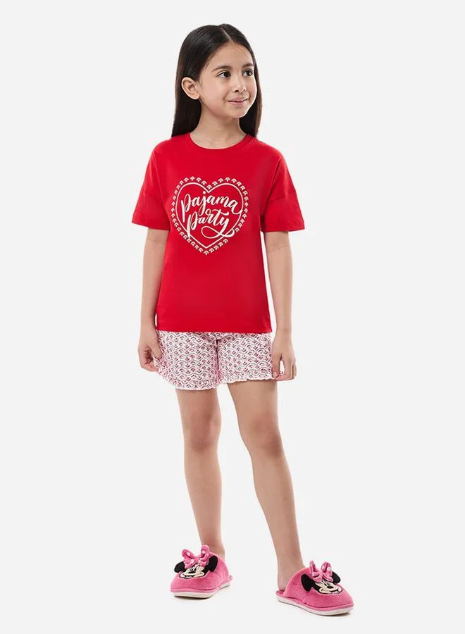 victor and jane Victor and Jane Graphic Print Short Sleeve Top and All-Over Print Shorts Set