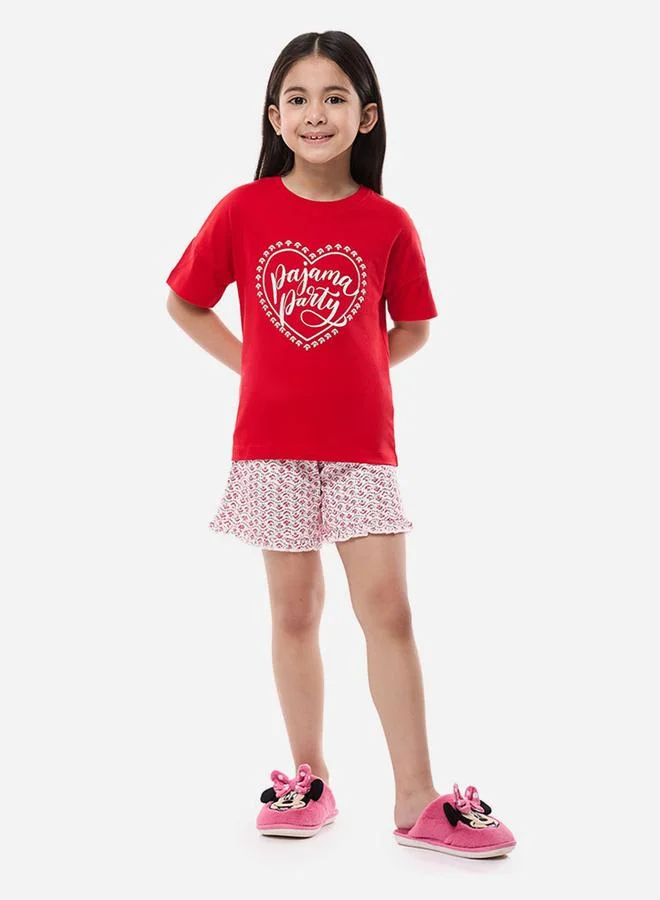 victor and jane Victor and Jane Graphic Print Short Sleeve Top and All-Over Print Shorts Set