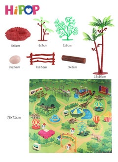 HIPOP Dinosaur Toys 57 Pieces With Dinosaur Figures,Creating A Dino World Including T-rex,Triceratops Etc,Perfect Dinosaur Playset for Kids  - Image 5