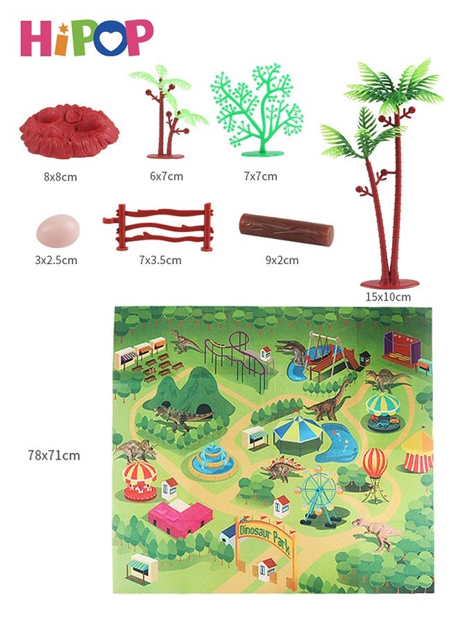 HIPOP - Dinosaur Toys 57 Pieces With Dinosaur Figures,Creating A Dino World Including T-rex,Triceratops Etc,Perfect Dinosaur Playset for Kids - Image 1