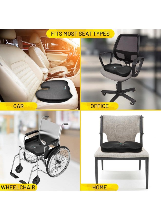 DYNA وسادة دينيا لعظمة الذنب | وسادة مقعد طبية غير قابلة للانزلاق لتخفيف آلام عظمة الذنب وعلاج عرق النسا ودعم الورك | مصممة بشكل مريح | لمكتب/كرسي منزلي، كرسي متحرك، سيارة، طائرة - Image 4