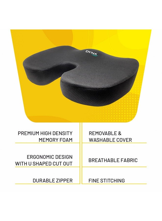 DYNA وسادة دينيا لعظمة الذنب | وسادة مقعد طبية غير قابلة للانزلاق لتخفيف آلام عظمة الذنب وعلاج عرق النسا ودعم الورك | مصممة بشكل مريح | لمكتب/كرسي منزلي، كرسي متحرك، سيارة، طائرة - Image 3