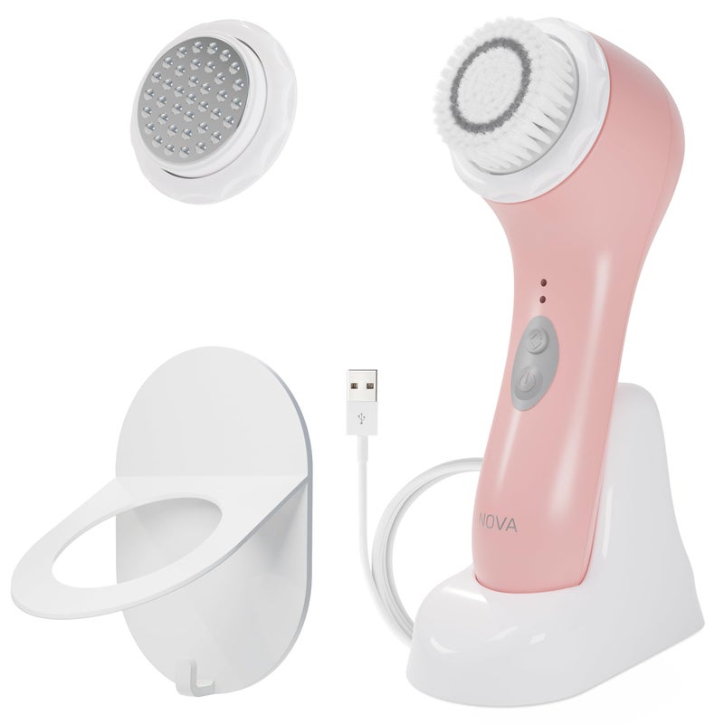 Spa Sciences - NOVA - Sonic Cleansing Brush with Bristles & Infusion System â€“ Anti-Aging Facial Exfoliating, Waterproof, and USB Rechargeable - Image 1