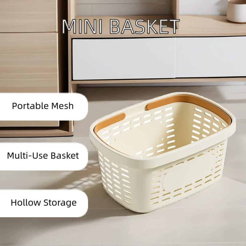 K.B.SALES KBSALES Plastic Basket Small Pantry Organizer Basket Bins Rectangular Storage Tray Basket Container with Handle for Shelf Plastic Storage Basket for Fruits Pack Of 1 - Image 5