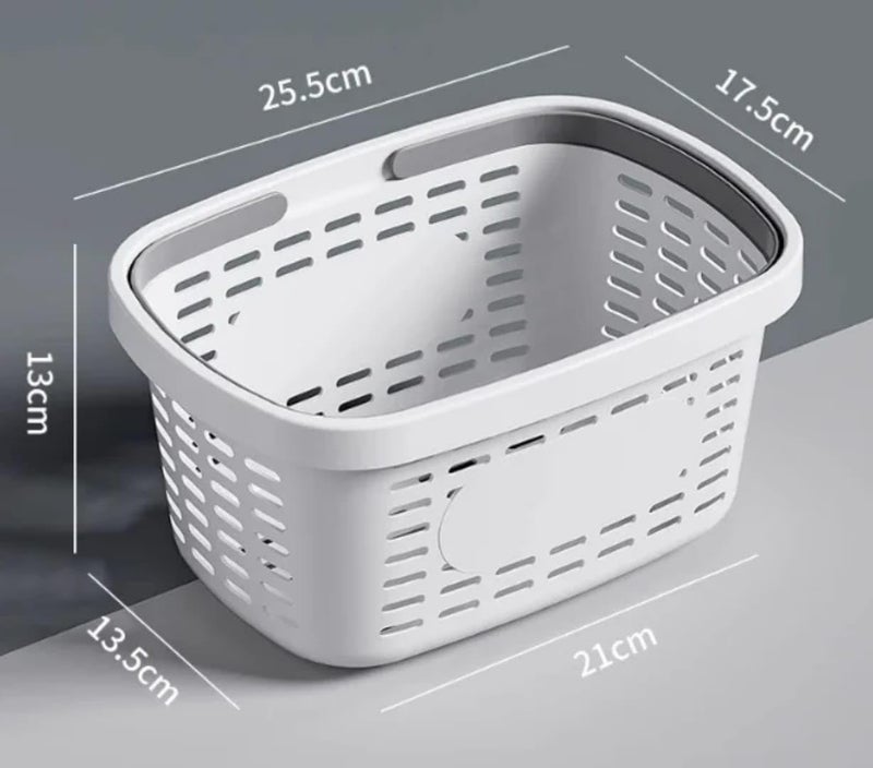 K.B.SALES KBSALES Plastic Basket Small Pantry Organizer Basket Bins Rectangular Storage Tray Basket Container with Handle for Shelf Plastic Storage Basket for Fruits Pack Of 1 - Image 4