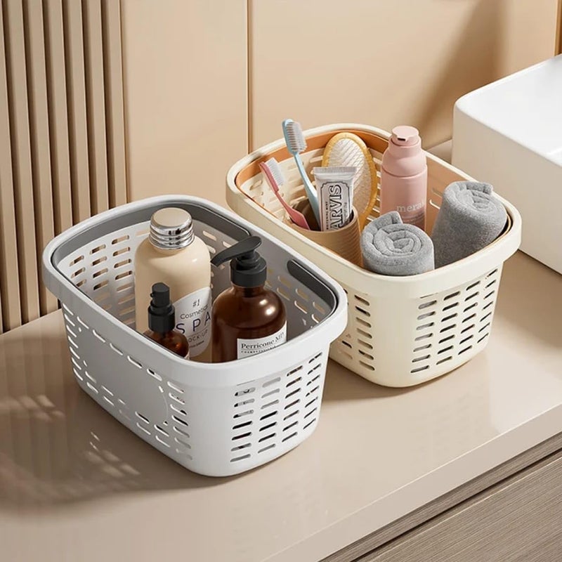 K.B.SALES KBSALES Plastic Basket Small Pantry Organizer Basket Bins Rectangular Storage Tray Basket Container with Handle for Shelf Plastic Storage Basket for Fruits Pack Of 1 - Image 3