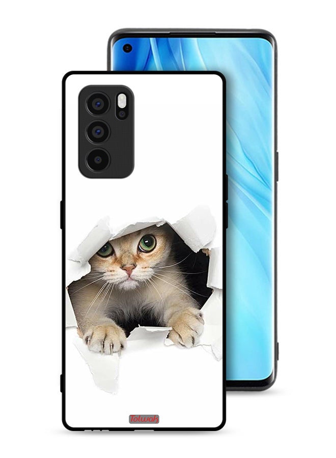 Tolwak Oppo Reno6 Pro 5G Protective Case Cover Cat Appearing - Image 1