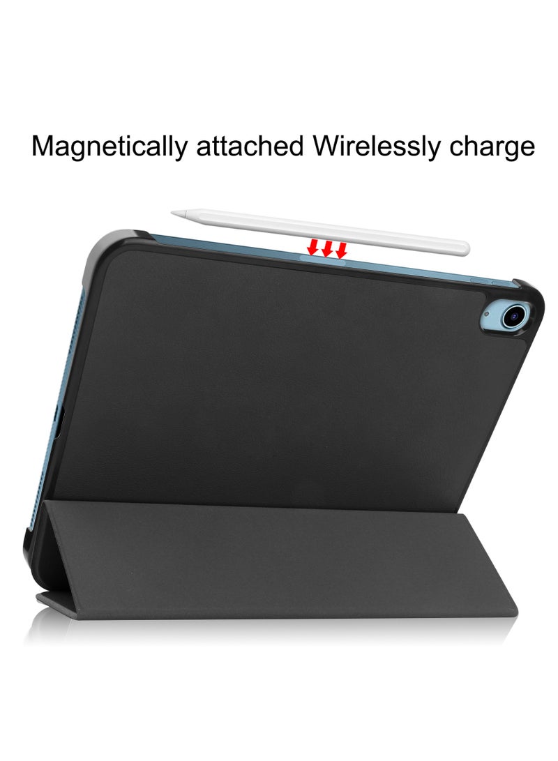 Case for IPad (A16) 11th/10th Generation Case(2025/2022 10.9 Inch) Convenient Magnetic Attachment Two-Way Trifold Stand Lightweight Protection Auto Sleep/Wake Rebound Series (Black) - Image 4