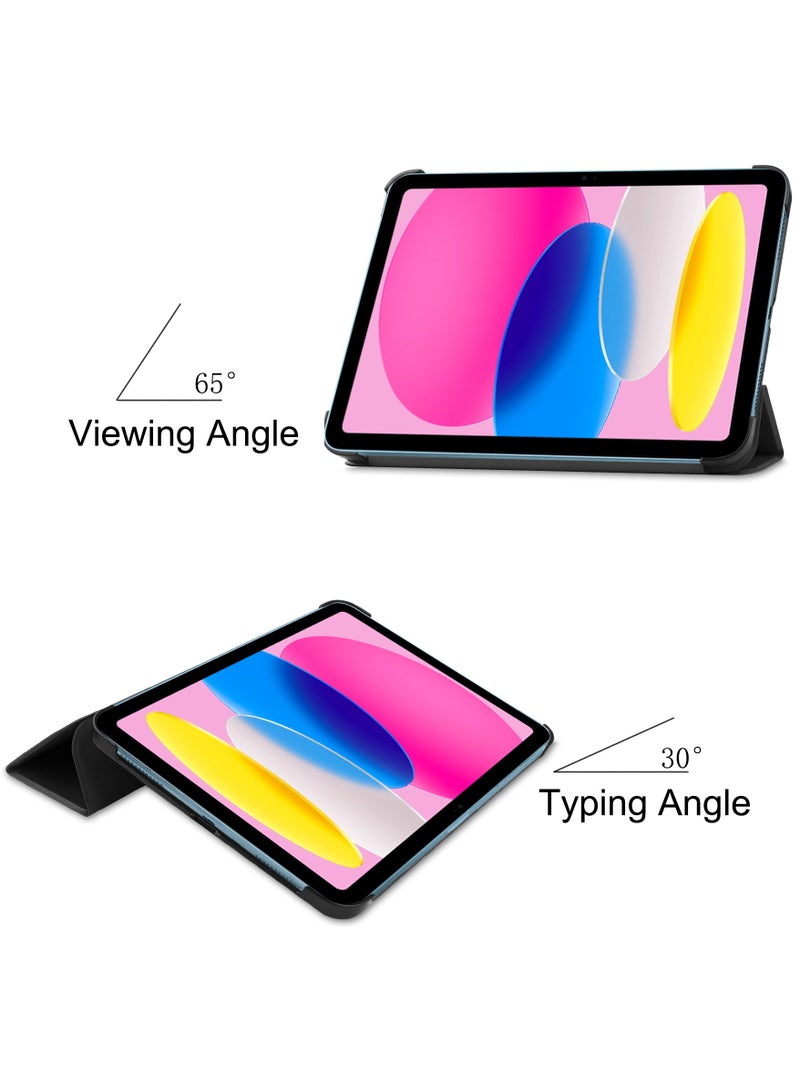 Case for IPad (A16) 11th/10th Generation Case(2025/2022 10.9 Inch) Convenient Magnetic Attachment Two-Way Trifold Stand Lightweight Protection Auto Sleep/Wake Rebound Series (Black) - Image 3