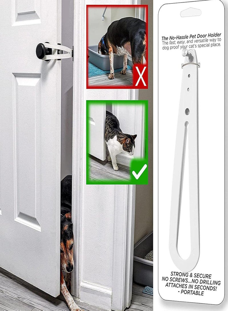 GGOOT 2 Pcs Door Latch for Cats - Cat Door Alternative Installs Fast Latch Strap - Economical Alternative of Interior Pet Gates and Interior Cat Door, Keep Dog and Baby Out of Litter Box - Image 4