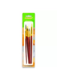 Artmate Artmate Artist Brushes Assorted (4 Round / 2 Flat Brushes), Set Of 6 Pieces 