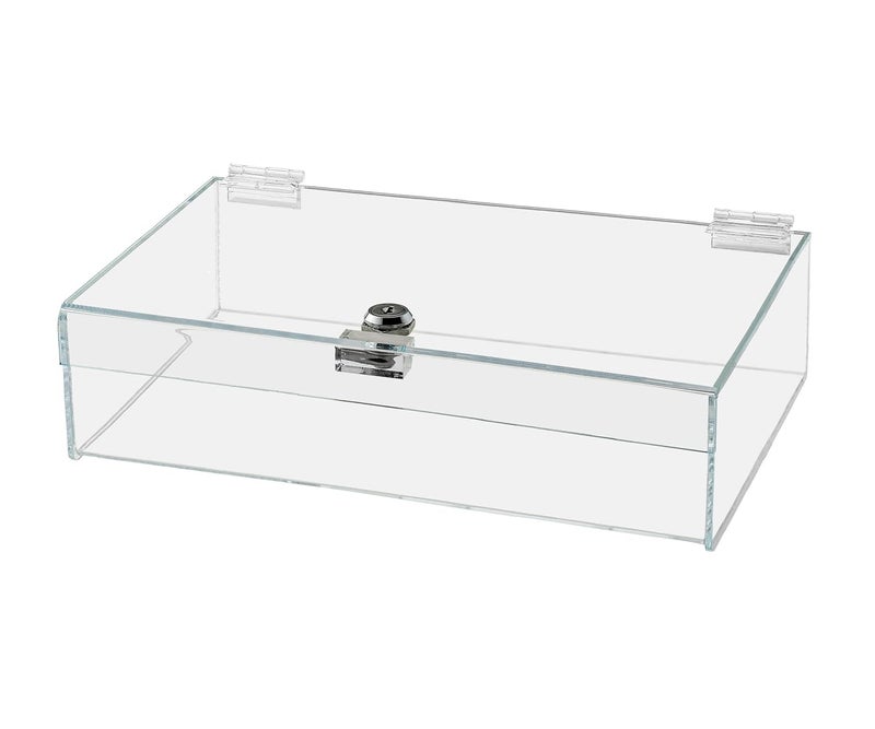 Marketing Holders 12w x 8d x 4h Acrylic Lucite Security Show Case Locking Safe Box Donation Collectible Trinket Display Locking Case Pack of 1 - Image 1