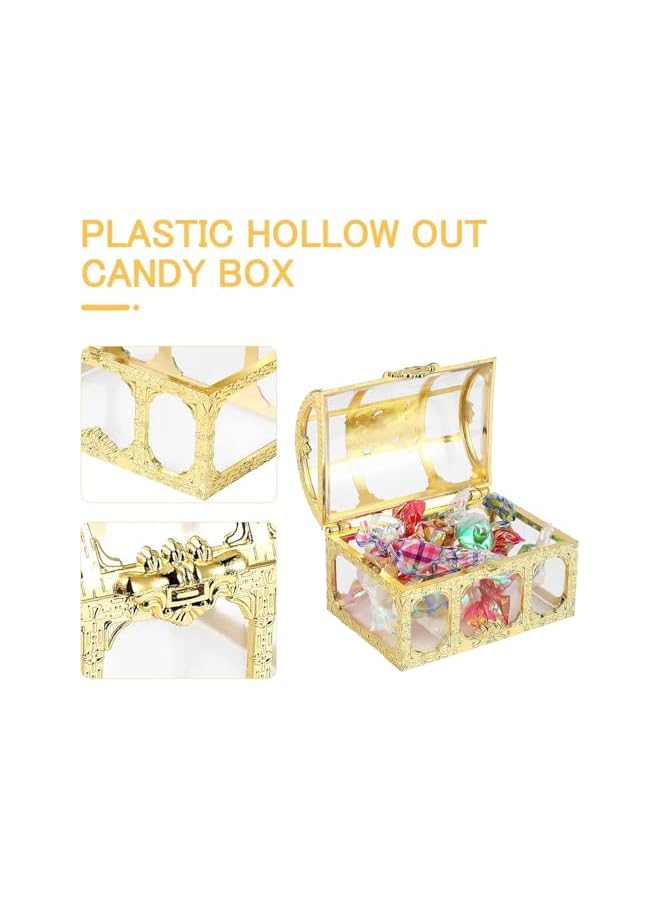 The Bros Candy Box Treasure Box Design for Chocolate Wedding Candy, Transparent Jewelry Box Chocolate Packaging Gift Decoration Display Box for Wedding Party Anniversary Birthday Gift Gold 10 Pcs - Image 2