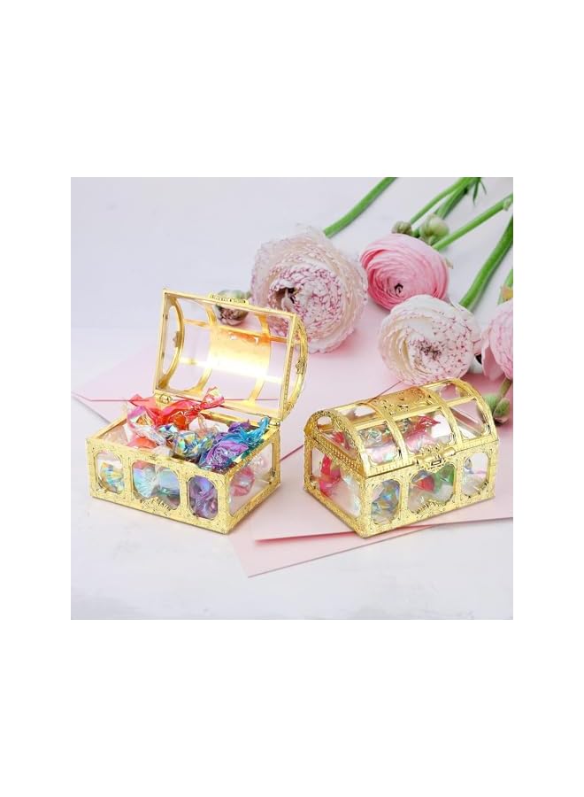 The Bros Candy Box Treasure Box Design for Chocolate Wedding Candy, Transparent Jewelry Box Chocolate Packaging Gift Decoration Display Box for Wedding Party Anniversary Birthday Gift Gold 10 Pcs - Image 3