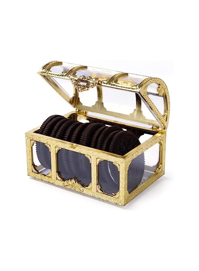 The Bros Candy Box Treasure Box Design for Chocolate Wedding Candy, Transparent Jewelry Box Chocolate Packaging Gift Decoration Display Box for Wedding Party Anniversary Birthday Gift Gold 10 Pcs - Image 4