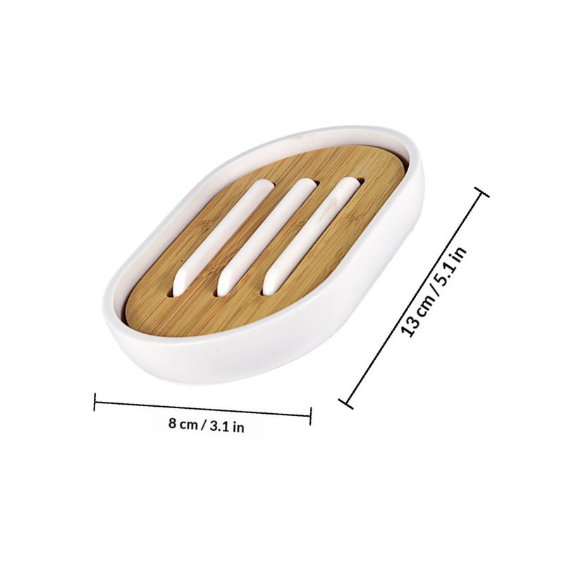 🚽 صينية صابون للحمام من مادة الخيزران متينة بتصميم مجوف لتجفيف الصابون - Image 2
