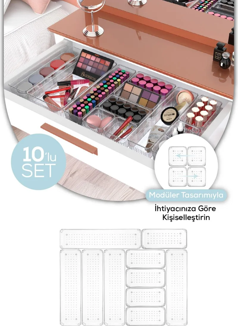 Vienev 10 Piece Drawer Organizer - Kitchen Cabinet Spoon Organizer