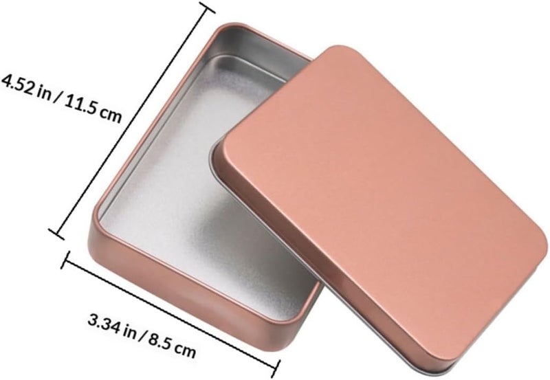 Climate adapted upgraded quality SHINEOFI Tinplate Storage Box Set 5pcs with Lid, Matte Metal Square Container for Home Organization, Nail Clipper and Keychain Holder, Random Color Packaging Natural material - Image 2