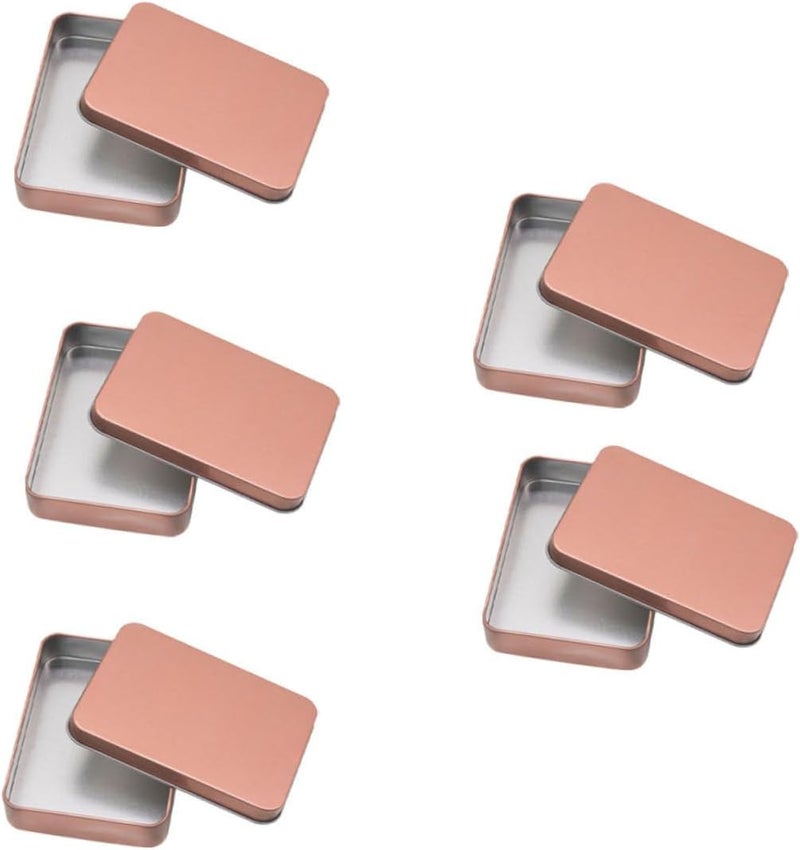 Climate adapted upgraded quality SHINEOFI Tinplate Storage Box Set 5pcs with Lid, Matte Metal Square Container for Home Organization, Nail Clipper and Keychain Holder, Random Color Packaging Natural material - Image 1