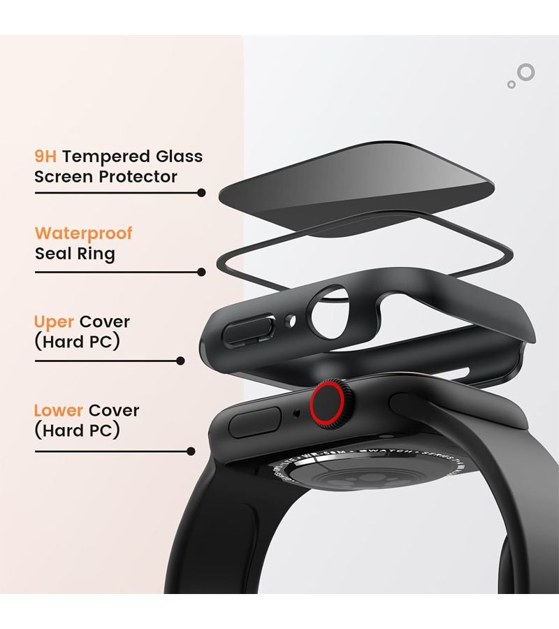 Privacy Screen Protector 44mm Hard PC Case for Apple Watch Series - Image 3