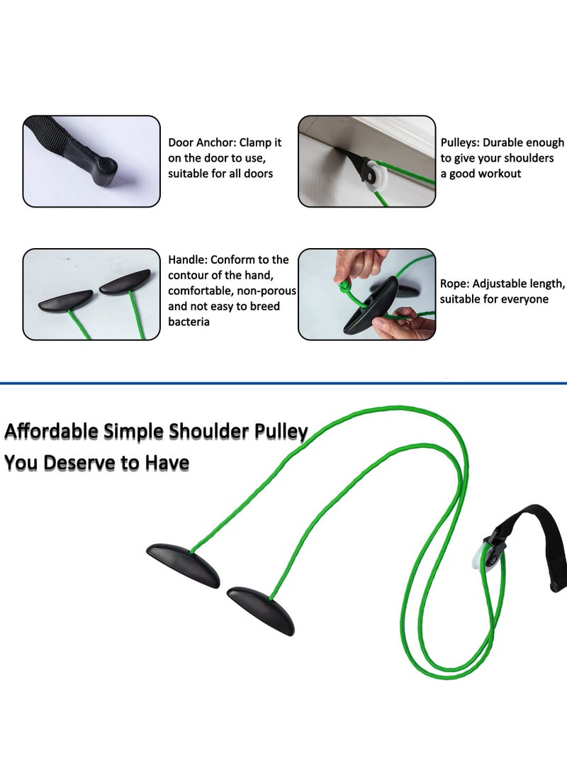 Excefore - Shoulder Pulley Over Door Rehab Exerciser, Exercise Pulley for Physical Therapy, lleviate Shoulder Pain, Facilitate Recovery from Surgery for Frozen Shoulder Physical Therapy,Green - Image 1
