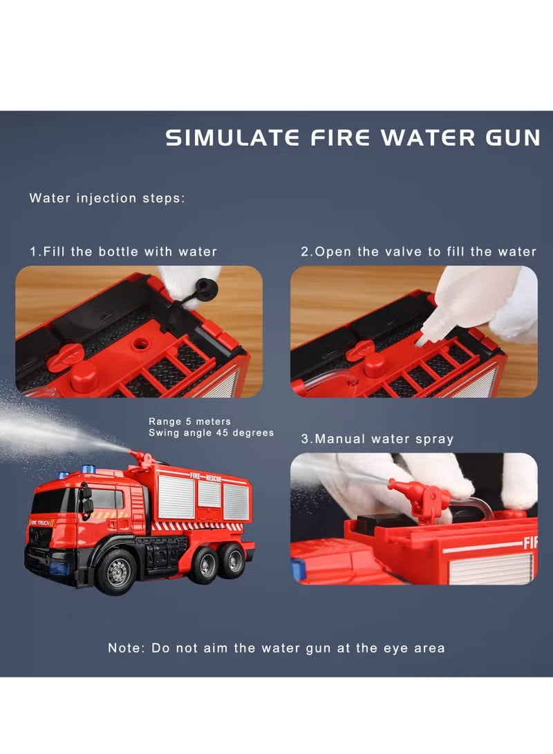 JAJEEK Fire Truck Transforming Robot RC Toy for Kids – 2-in-1 Remote Control Fire Truck Vehicle with One-Click Water Spray, Realistic Sound Effects, LED Lights, Transformable Action Toy 3+ - Image 4