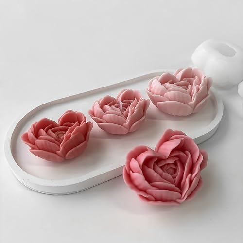 ESEENS 2 Pack Flower Mold 3D Flower Candle - Resin Casting Silicone Molds for Home Decor & Candle Making Wave Spiral Mold - Image 1