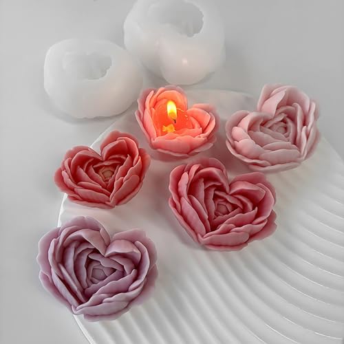 ESEENS 2 Pack Flower Mold 3D Flower Candle - Resin Casting Silicone Molds for Home Decor & Candle Making Wave Spiral Mold - Image 2